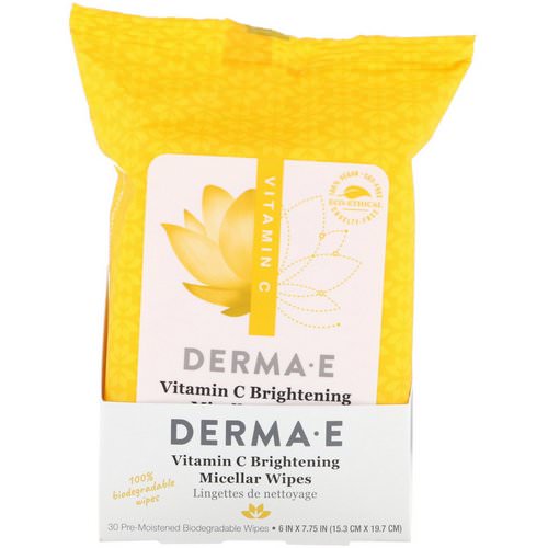 Derma E, Vitamin C Brightening Micellar Wipes, 30 Pre-Moistened Wipes Review