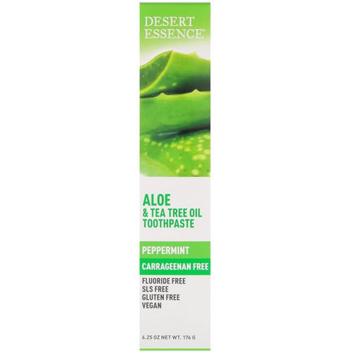 Desert Essence, Aloe & Tea Tree Oil Toothpaste, Peppermint, 6.25 oz (176 g) Review
