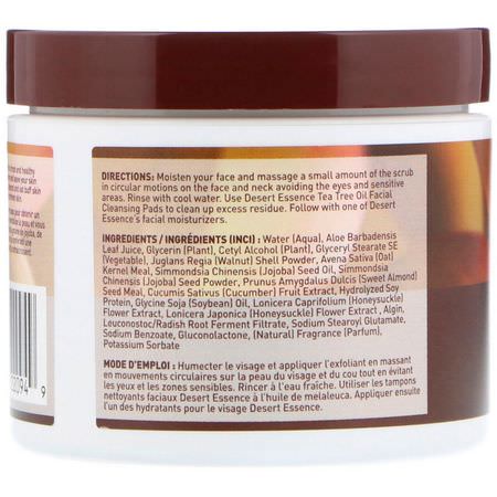 Scrub, Exfoliators, Scrub, Tone: Desert Essence, Gentle Facial Scrub, 4 fl oz (120 ml)