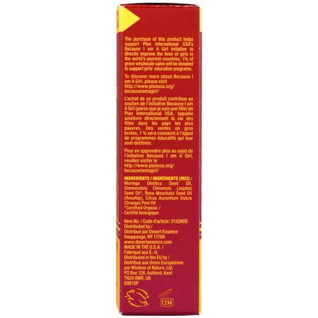 Ansiktsoljor, Krämer, Ansiktsfuktare, Skönhet: Desert Essence, Moringa, Jojoba & Rose Hip Oil, 2 fl oz (60 ml)