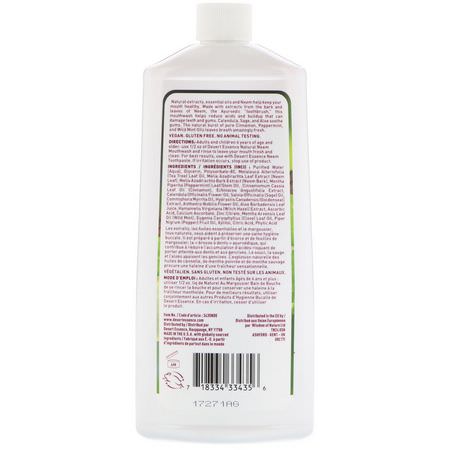 Spray, Skölj, Munvatten, Munvård: Desert Essence, Natural Neem Mouthwash, Cinnamint, 16 fl oz (480 ml)