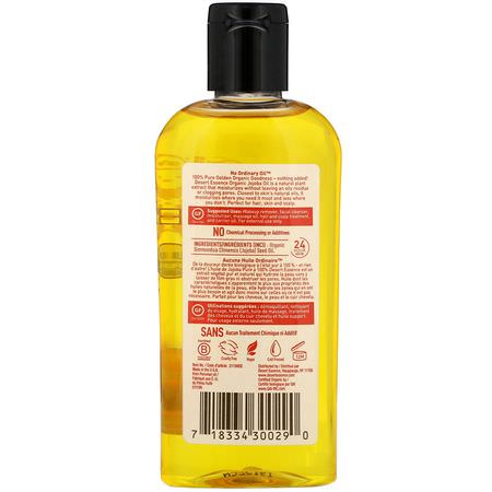 Bäroljor, Eteriska Oljor, Aromaterapi, Jojoba: Desert Essence, Organic Jojoba Oil for Hair, Skin and Scalp, 4 fl oz (118 ml)