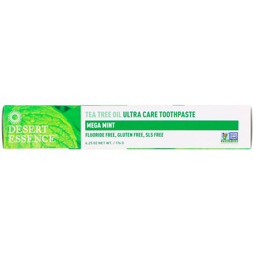 Desert Essence, Tea Tree Oil Ultra Care Toothpaste, Mega Mint, 6.25 oz (176 g) Review