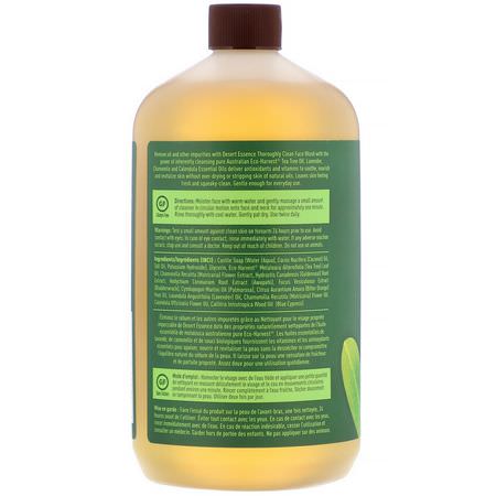 Tea Tree Oil, Cleansers, Face Wash, Scrub: Desert Essence, Thoroughly Clean Face Wash, 32 fl oz (946 ml)