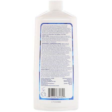 Spray, Skölj, Munvatten, Munvård: Desert Essence, Whitening Plus Mouthwash, Cool Mint, 16 fl oz (480 ml)