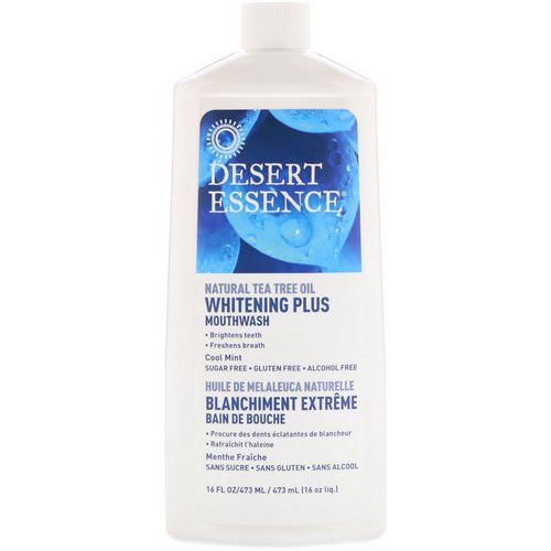 Desert Essence, Whitening Plus Mouthwash, Cool Mint, 16 fl oz (480 ml) Review