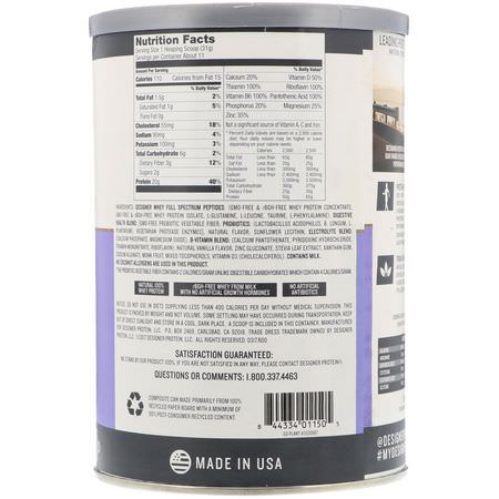 Vassleprotein, Idrottsnäring: Designer Protein, Designer Whey, Natural 100% Whey Protein, Vanilla Coconut, 12 oz (340 g)