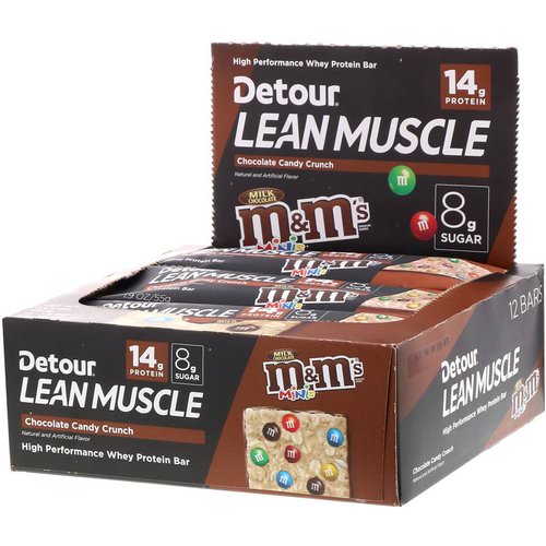 Detour, Lean Muscle Bar, Chocolate Candy Crunch M&M's, 12 Bars, 1.9 oz (55 g) Review