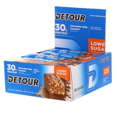 Detour, Whey Protein Bar, Chocolate Chip Caramel, 12 Bars, 3 oz (85 g) Each Review