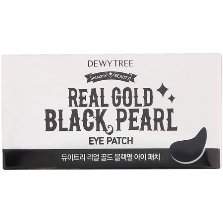 K-Beauty Face Masks, Peels, Face Masks, Beauty: Dewytree, Real Gold Black Pearl Eye Patch, 60 Patches, 90 g