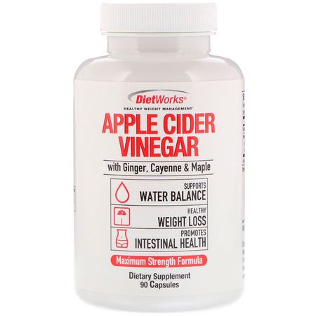 DietWorks Apple Cider Vinegar - Äppelcidervinäger, Vikt, Kost, Kosttillskott