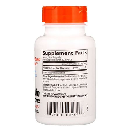 Antioxidanter, Kosttillskott: Doctor's Best, Best Hesperidin, Methyl Chalcone, 500 mg, 60 Veggie Caps