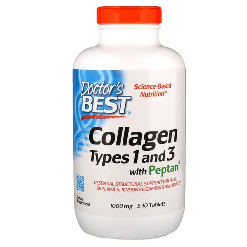 Doctor's Best, Collagen Types 1 & 3 with Peptan, 1000 mg, 540 Tablets Review