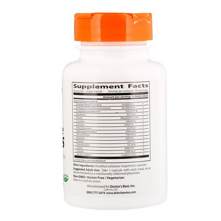 Digestive Enzymer, Digestion, Supplements: Doctor's Best, Digestive Enzymes, 90 Veggie Caps