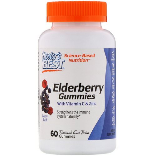 Doctor's Best, Elderberry Gummies with Vitamin C & Zinc, Berry Blast, 60 Gummies Review
