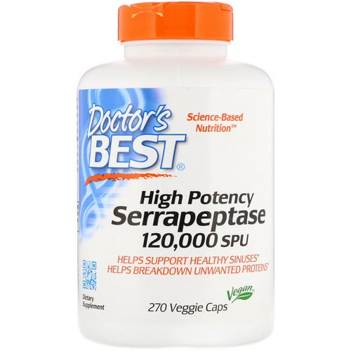 Doctor's Best, High Potency Serrapeptase, 120,000 SPU, 270 Veggie Caps Review