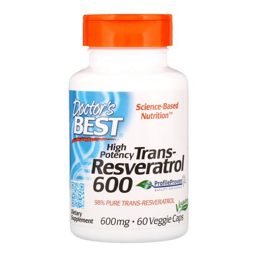 Doctor's Best, High Potency Trans-Resveratrol, 600 mg, 60 Veggie Caps Review