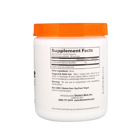 L-Citrulline, Amino Acids, Supplements: Doctor's Best, L-Citrulline Powder, 7 oz (200 g)