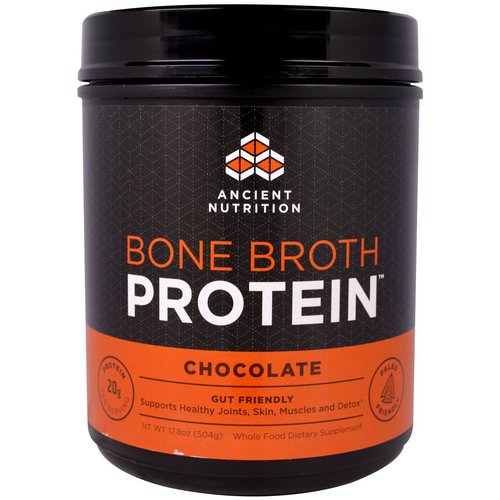 Dr. Axe / Ancient Nutrition, Bone Broth Protein, Chocolate, 17.8 oz (504 g) Review