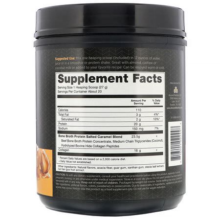 Nötköttprotein, Djurprotein, Idrottsnäring, Benbuljong: Dr. Axe / Ancient Nutrition, Bone Broth Protein, Salted Caramel, 17.8 oz (540 g)