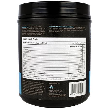 Kycklingprotein, Djurprotein, Sportnäring, Benbuljong: Dr. Axe / Ancient Nutrition, Bone Broth Protein, Vanilla, 16.2 oz (460 g)