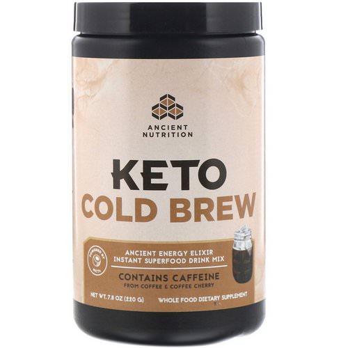 Dr. Axe / Ancient Nutrition, Keto Cold Brew, Ancient Energy Elixir, 7.8 oz (220 g) Review