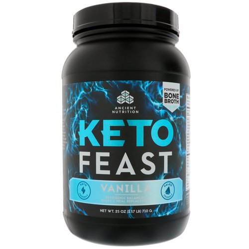 Dr. Axe / Ancient Nutrition, Keto Feast, Ketogenic Balanced Shake & Meal Replacement, Vanilla, 1.56 lbs (710 g) Review