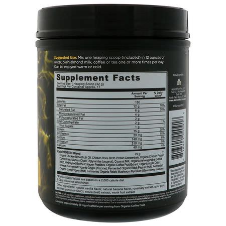Benbuljong, Fog, Ben, Kosttillskott: Dr. Axe / Ancient Nutrition, Keto Protein, Ketogenic Performance Fuel, Banana Creme, 19 oz (540 g)