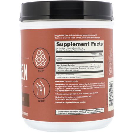 Protein, Sportsnäring, Kollagentillskott, Fog: Dr. Axe / Ancient Nutrition, Multi Collagen Protein, Cold Brew Collagen, 1.1 lbs (500 g)