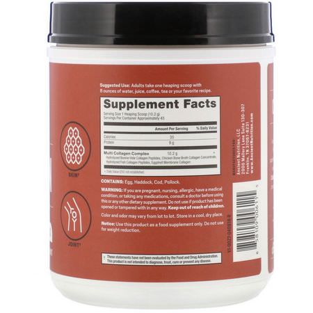 Protein, Sportnäring, Kollagentillskott, Fog: Dr. Axe / Ancient Nutrition, Multi Collagen Protein Powder, 1.01 lb (459 g)