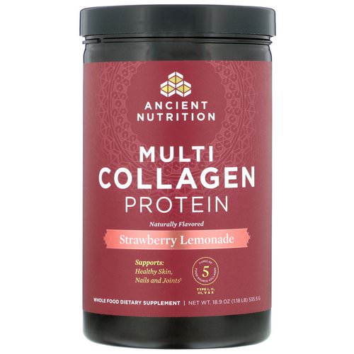 Dr. Axe / Ancient Nutrition, Multi Collagen Protein, Strawberry Lemonade, 1.18 lbs (535.5 g) Review
