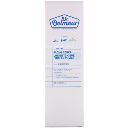 Toners, K-Beauty Cleanse, Scrub, Tone: Dr. Belmeur, Clarifying, Facial Toner, 6.7 fl oz (200 ml)