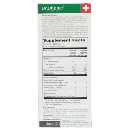 Förkylning, Kosttillskott, Hosta, Influensa: Dr. Dunner, USA, Sambu Guard for Kids, 5.9 fl oz (175 ml)
