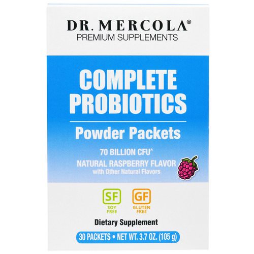 Dr. Mercola, Complete Probiotics Powder Packets, Natural Raspberry Flavor, 30 Packets, 0.12 oz (3.5 g) Each Review