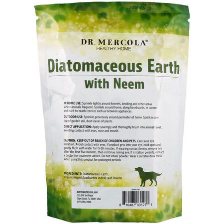 Tick Defense, Loppa, Husdjurshälsa, Husdjur: Dr. Mercola, Diatomaceous Earth with Neem, 1 lb (453.5 g)