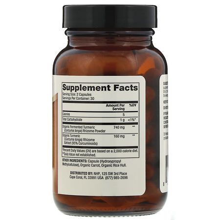 Curcumin, Gurkmeja, Antioxidanter, Kosttillskott: Dr. Mercola, Fermented Turmeric, 60 Capsules
