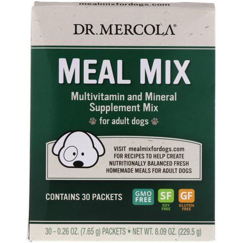Dr. Mercola, Meal Mix, Multivitamin and Mineral Supplement Mix for Adult Dogs, 30 Packets, 0.26 oz (7.65 g) Each Review