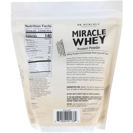 Vassleprotein, Idrottsnäring: Dr. Mercola, Miracle Whey, Protein Powder, Chocolate, 1 lb (454 g)