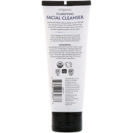 Rengöringsmedel, Ansikts Tvätt, Skrubba, Ton: Dr. Mercola, Organic Clarifying Facial Cleanser, 4 fl oz (118 ml)