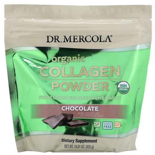 Dr. Mercola, Organic Collagen Powder From Grass Fed Beef Bone Broth, Chocolate, 14.81 oz (420 g) Review