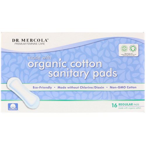 Dr. Mercola, Organic Cotton Sanitary Pads, Regular, 16 Pads Review