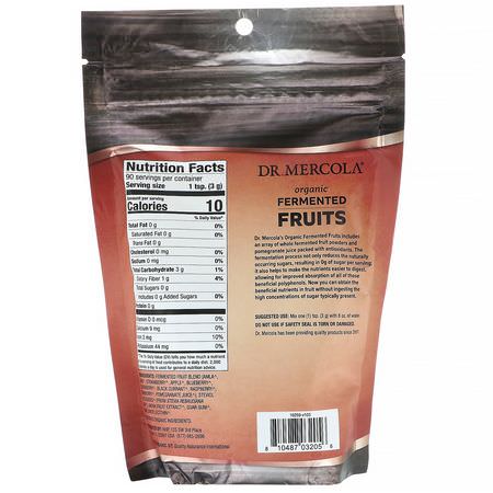 Frukt, Superfoods, Greener, Kosttillskott: Dr. Mercola, Organic Fermented Fruits, 9.5 oz (270 g)