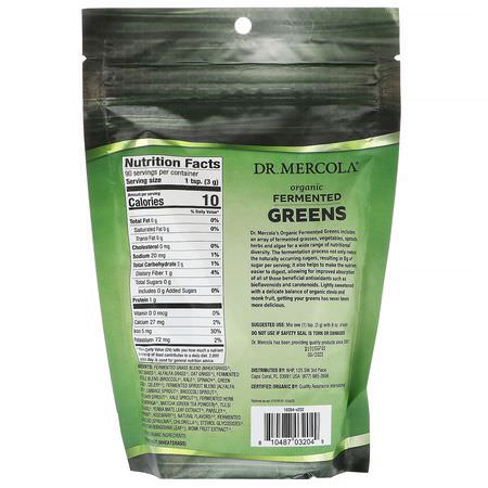 Gröna, Superfoods, Kosttillskott: Dr. Mercola, Organic Fermented Greens, 9.5 oz (270 g)