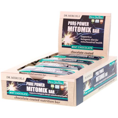 Dr. Mercola, Pure Power Mitomix Bar, Chocolate-Coated Mint Chocolate, 12 Bars, 1.4 oz (40 g) Each Review