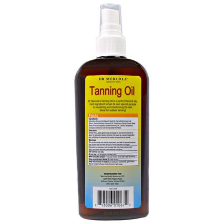 Massageoljor, Kropp, Bad: Dr. Mercola, Tanning Oil, 8 fl oz (236 ml)