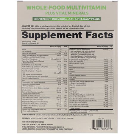 Multivitaminer, Kosttillskott: Dr. Mercola, Whole-Food Multivitamin A.M. & P.M. Daily Packs, 30 Dual Packs