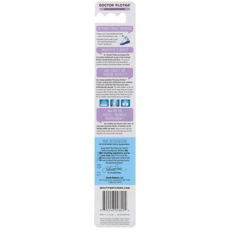 Tandborstar, Oral Care, Bath: Dr. Plotka, MouthWatchers, Travel, Naturally Antimicrobial Toothbrush, Soft, Blue, 1 Toothbrush