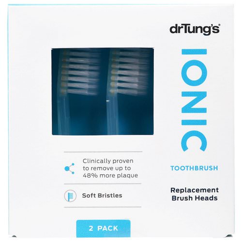Dr. Tung's, Ionic Toothbrush, Replacement Brush Heads, Soft Bristles, 2 Pack Review