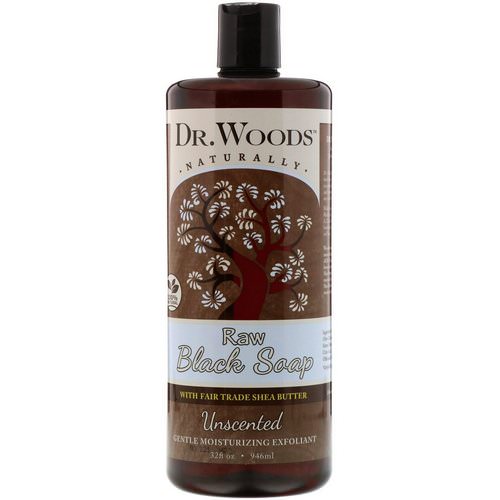 Dr. Woods, Raw Black Soap with Fair Trade Shea Butter, Unscented, 32 fl oz (946 ml) Review