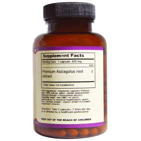 Astragalus, Homeopati, Örter: Dragon Herbs, Astragalus, 425 mg, 100 Veggie Caps